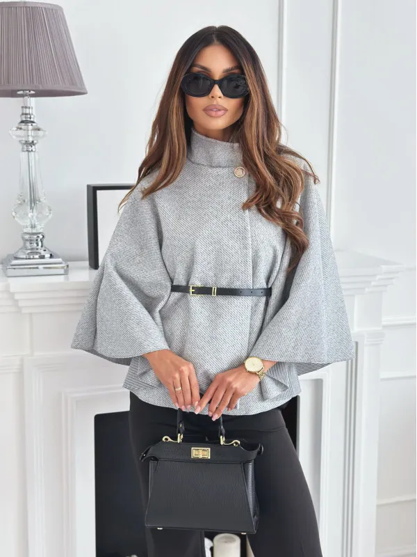 Mila Damen-Poncho mit Gürtel