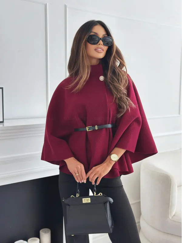 Mila Damen-Poncho mit Gürtel